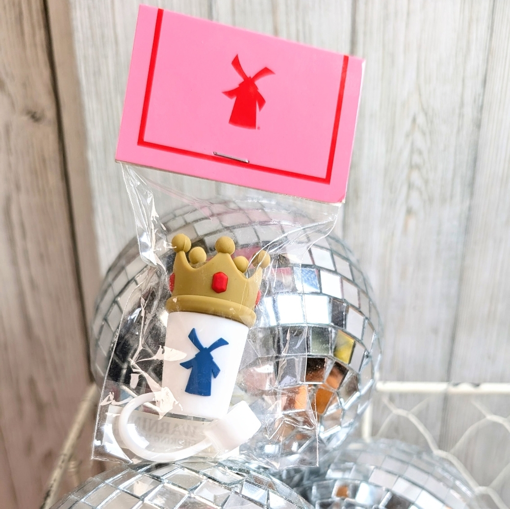 Dutch Bros Exclusive Drink Princess King Crown Straw Topper Collectible 1.75"